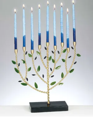 Olive Tree Hand-Crafted Metal Menorah