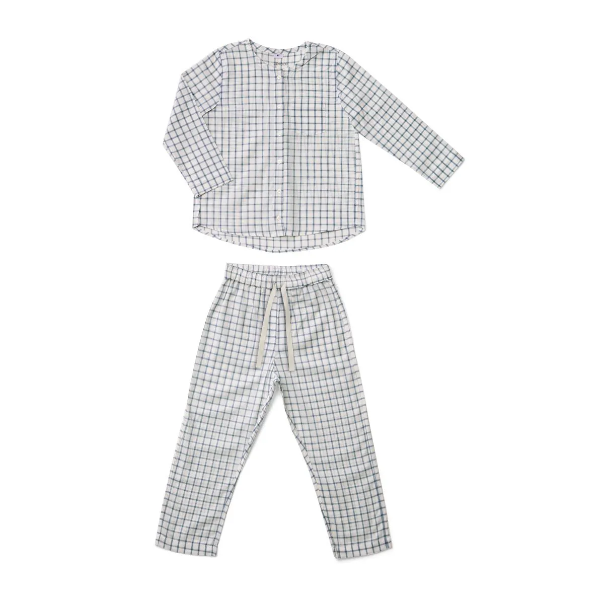 Olly Pyjamas Set - Y/D check: Blue wave/creme de la creme