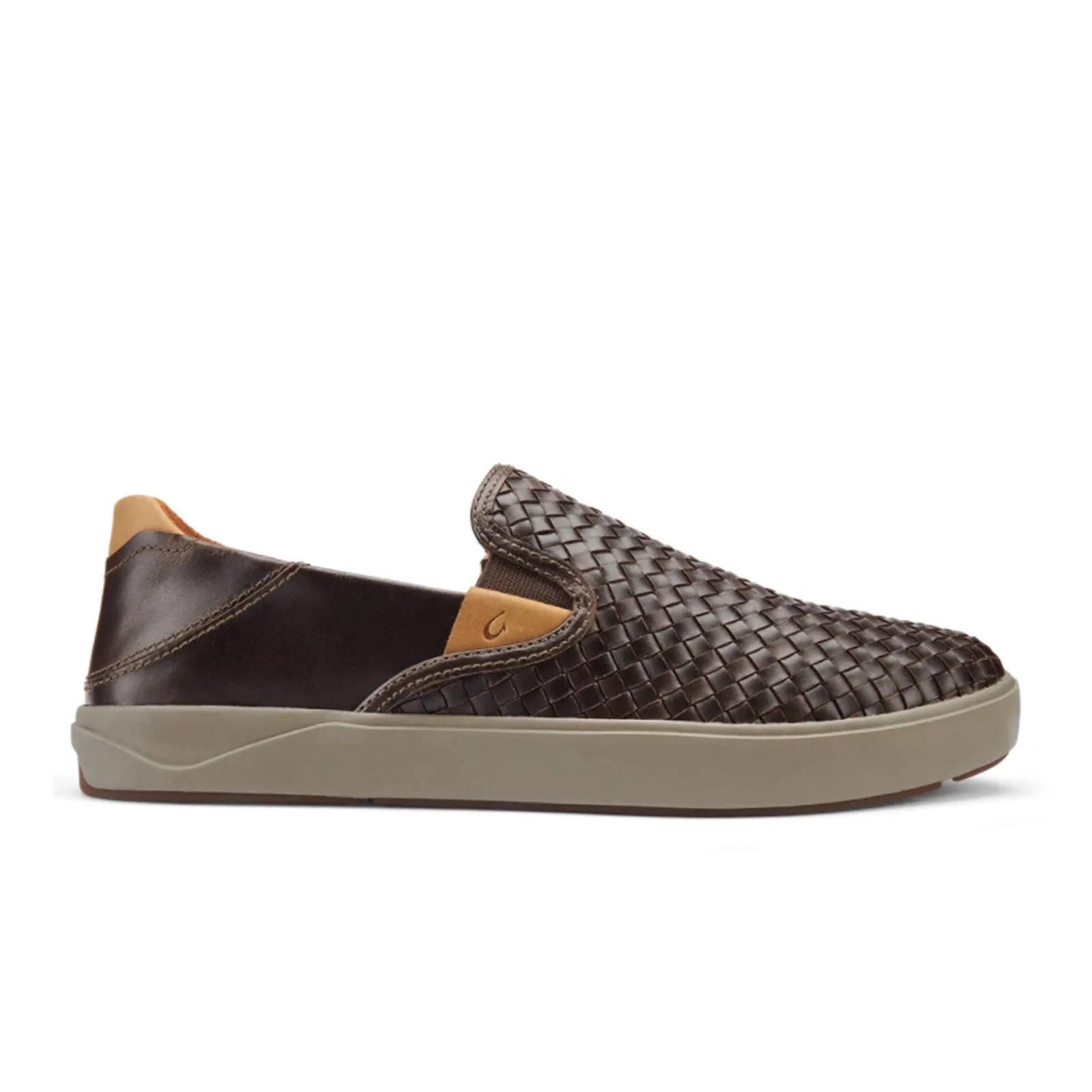 OluKai Lae'ahi Lauhala Slip On (Men) - Dark Wood/Dark Wood