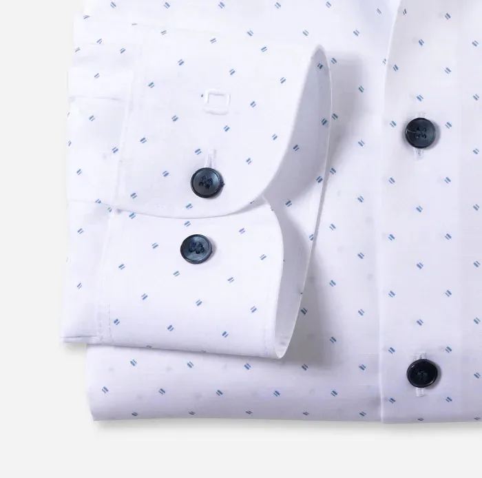 OLYMP - Body Fit Slim Shirt, Blue Dots