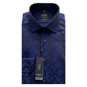 OLYMP Navy Jacquard Modern Fit Shirt