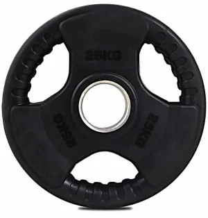 Olympic 2" Tri-Grip Rubber Encased Weight Plate 25kg - Black