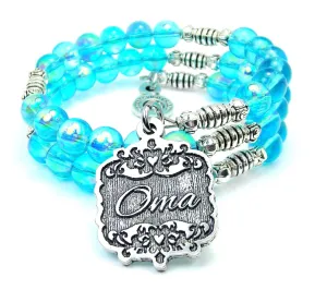 Oma Victorian Scroll Sea Siren Ocean Glass Wrap Bracelet