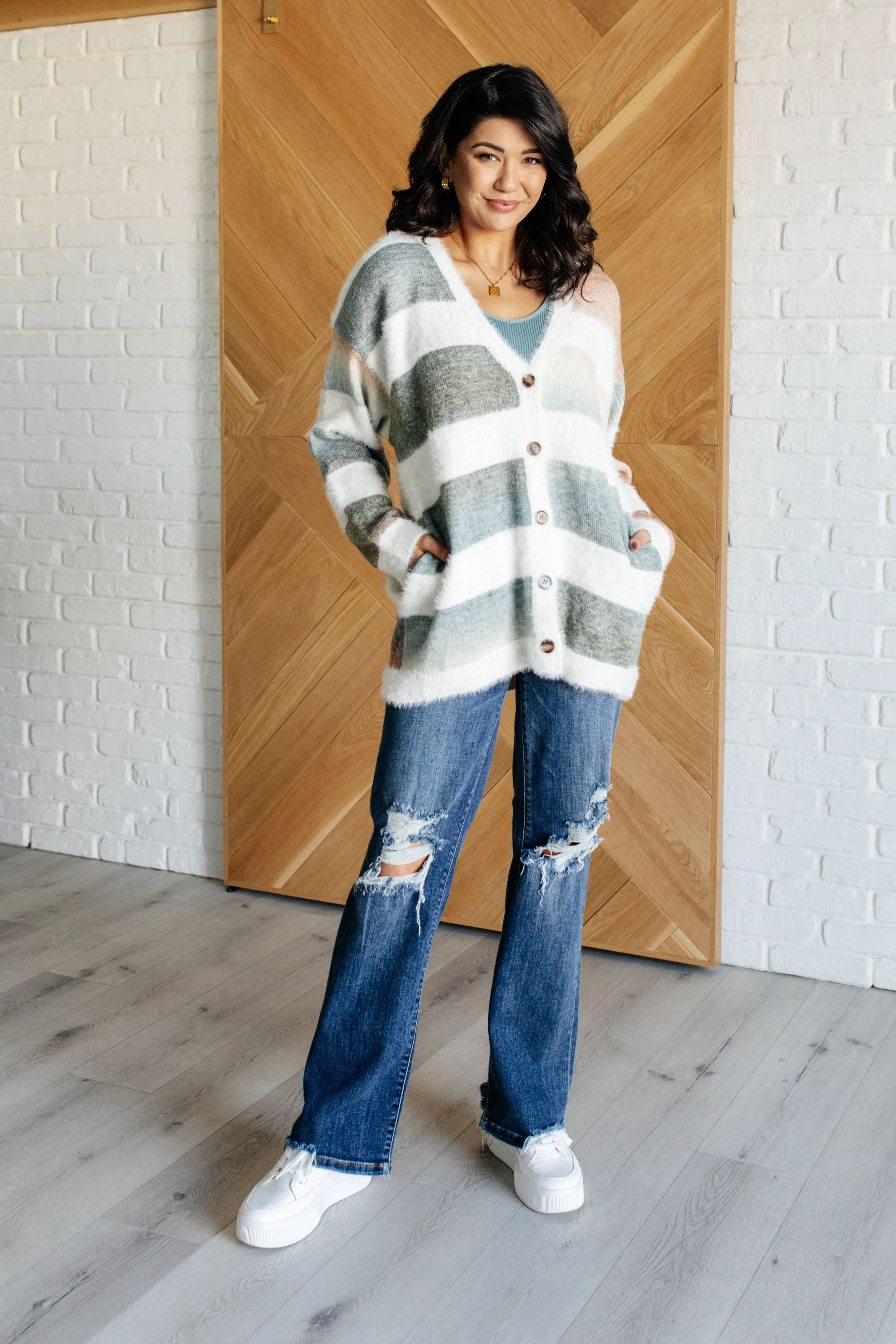 Ombre Feelings Striped Cardigan - 10/15