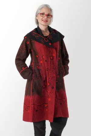 OMBRE SUN RALLI FIREWORKS KANTHA A-LINE COAT - of4309-red -