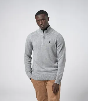 Omnitau Men's Prime Regenerated Cotton 1/4 Zip Mid Layer Fleece - Heather Grey