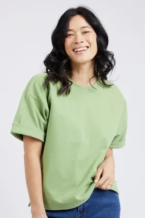 On The Go Short Sleeve Sweat in Jungle Green