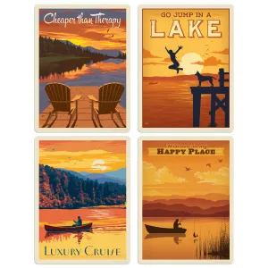 On the Lake Vinyl Sticker Set of 4