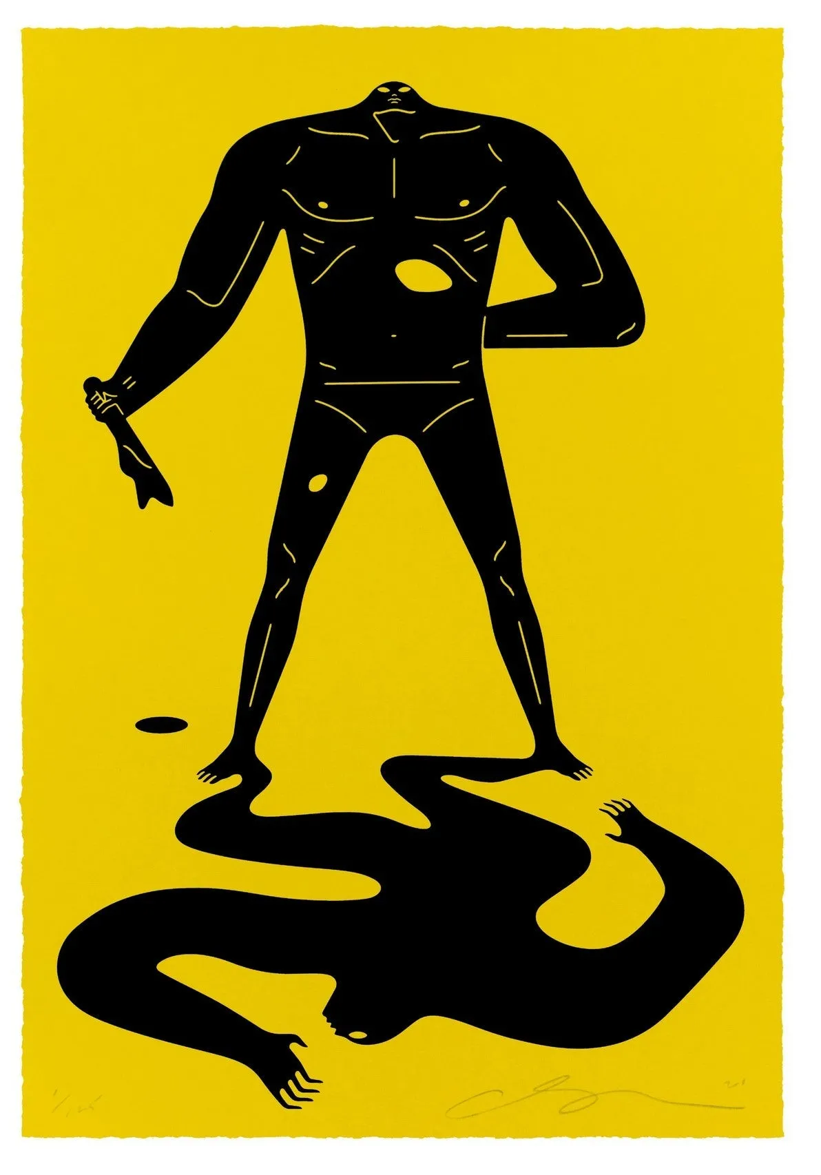 On the Sunny Side of the Street- Yellow Silkscreen Print by Cleon Peterson