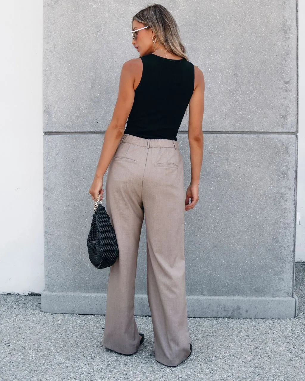 On Your Way Neutral Beige Pleated Trousers - FINAL SALE