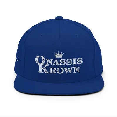 Onassis Krown Royal Font Embroidered Baseball Cap Snapback