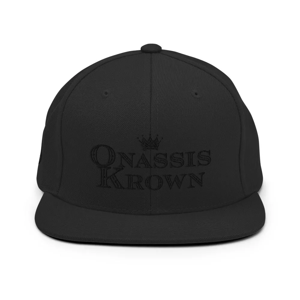 Onassis Krown Royal Font Embroidered Baseball Cap Snapback