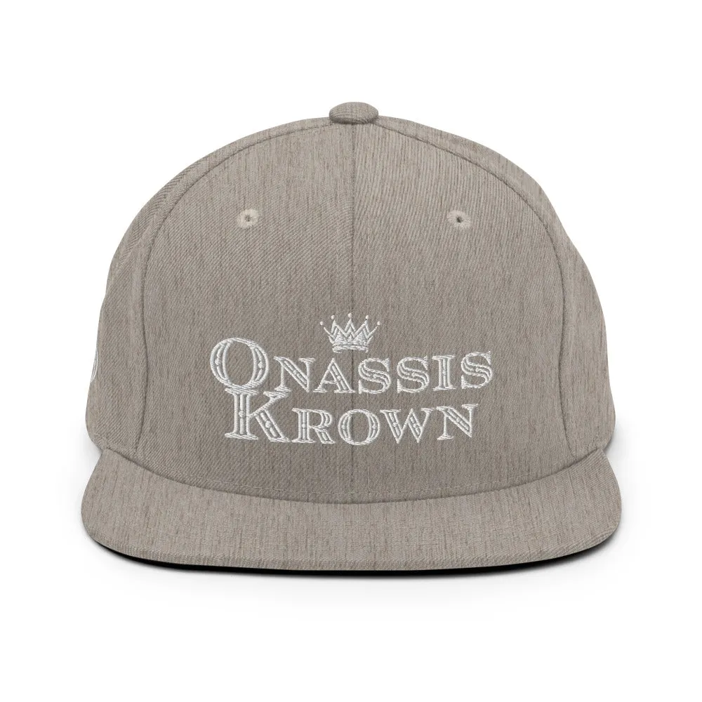 Onassis Krown Royal Font Embroidered Baseball Cap Snapback