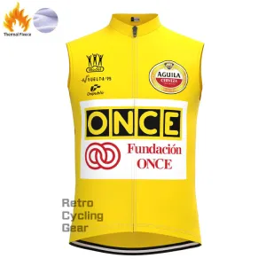 ONCE Yellow Fleece Retro Cycling Vest