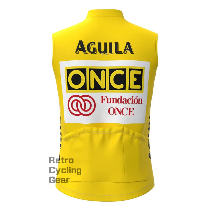 ONCE Yellow Fleece Retro Cycling Vest