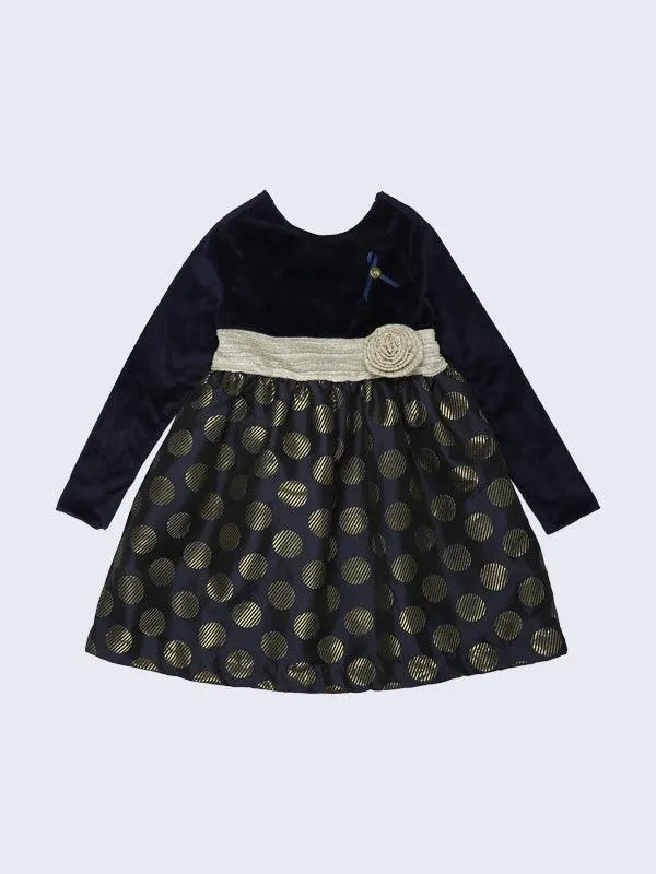 One Friday Navy Blue Polka Dot Dress