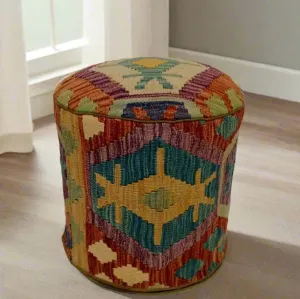 One of a Kind Kilim Rug Pouf Ottoman foot stool #2B