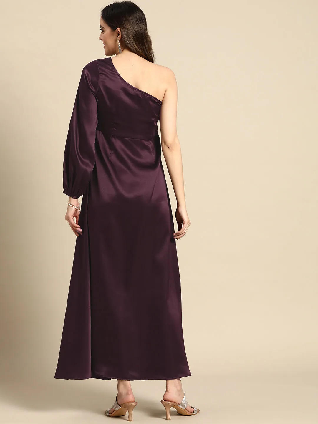 One shoulder Over lap Maxi Dress