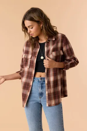 ONeill BROOKS FLANNEL OVERSIZED FIT SHIRT - SIERRA