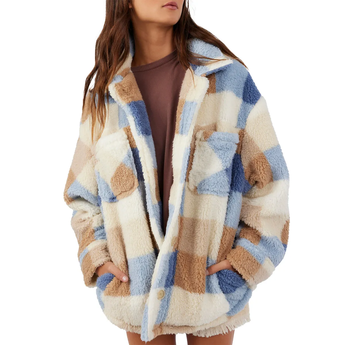 O'Neill Women's Heath Plaid High Pile Fleece Jacket