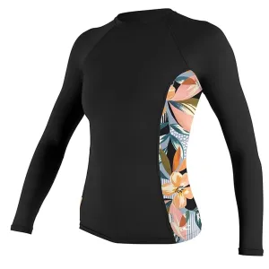 ONeill Womens Side Print L/S Rash Guard Black / Kali Floral