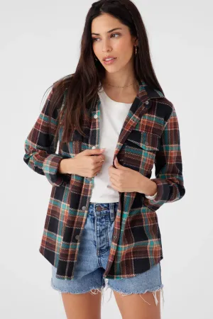 ONEILL ZUMA FLANNEL PLAID TOP