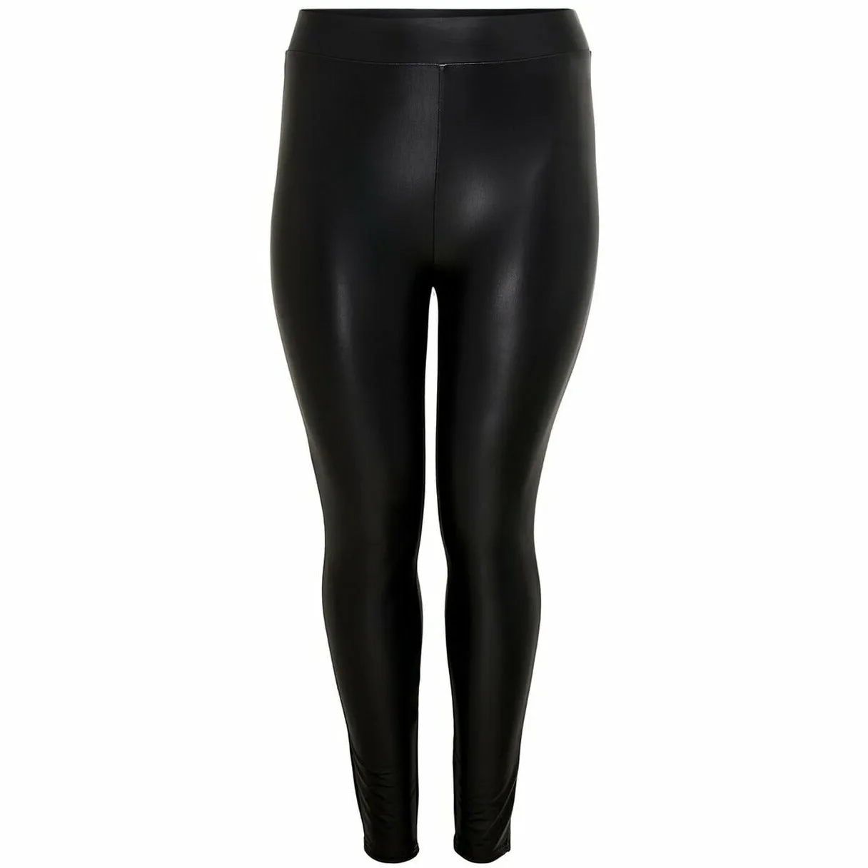 Only Carmakoma Black Leather Look Leggings