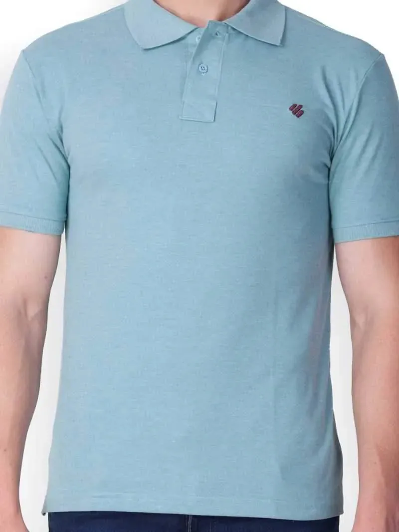 ONN Men's Cotton Polo T-Shirt in Solid Aqua colour