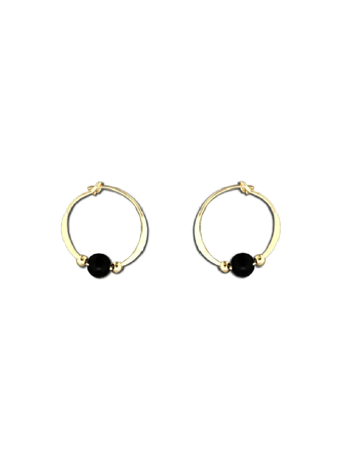 Onyx Beaded Hoops