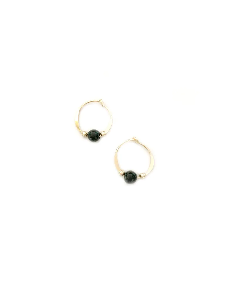 Onyx Beaded Hoops