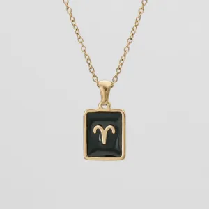 Onyx Zodiac Symbol Necklace