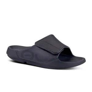 Oofos OOahh Sport Flex Slide Sandal (Unisex) - Black/Matte Black