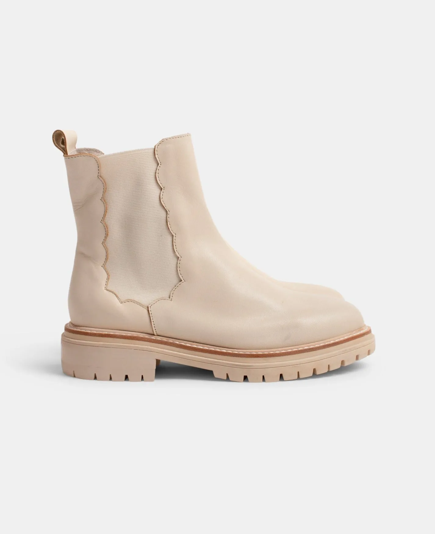 Opal Leather Boot - Almond