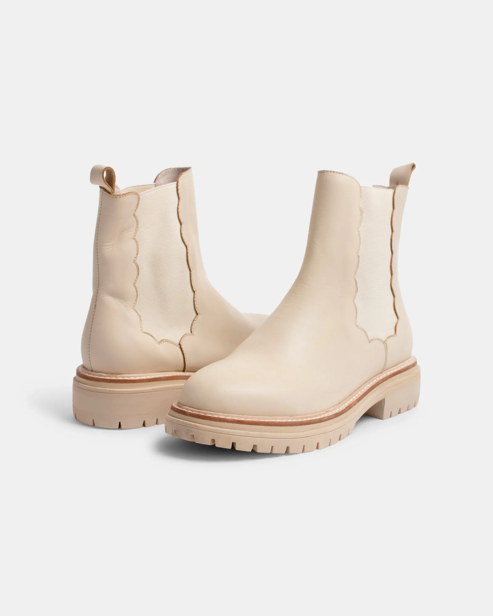 Opal Leather Boot - Almond