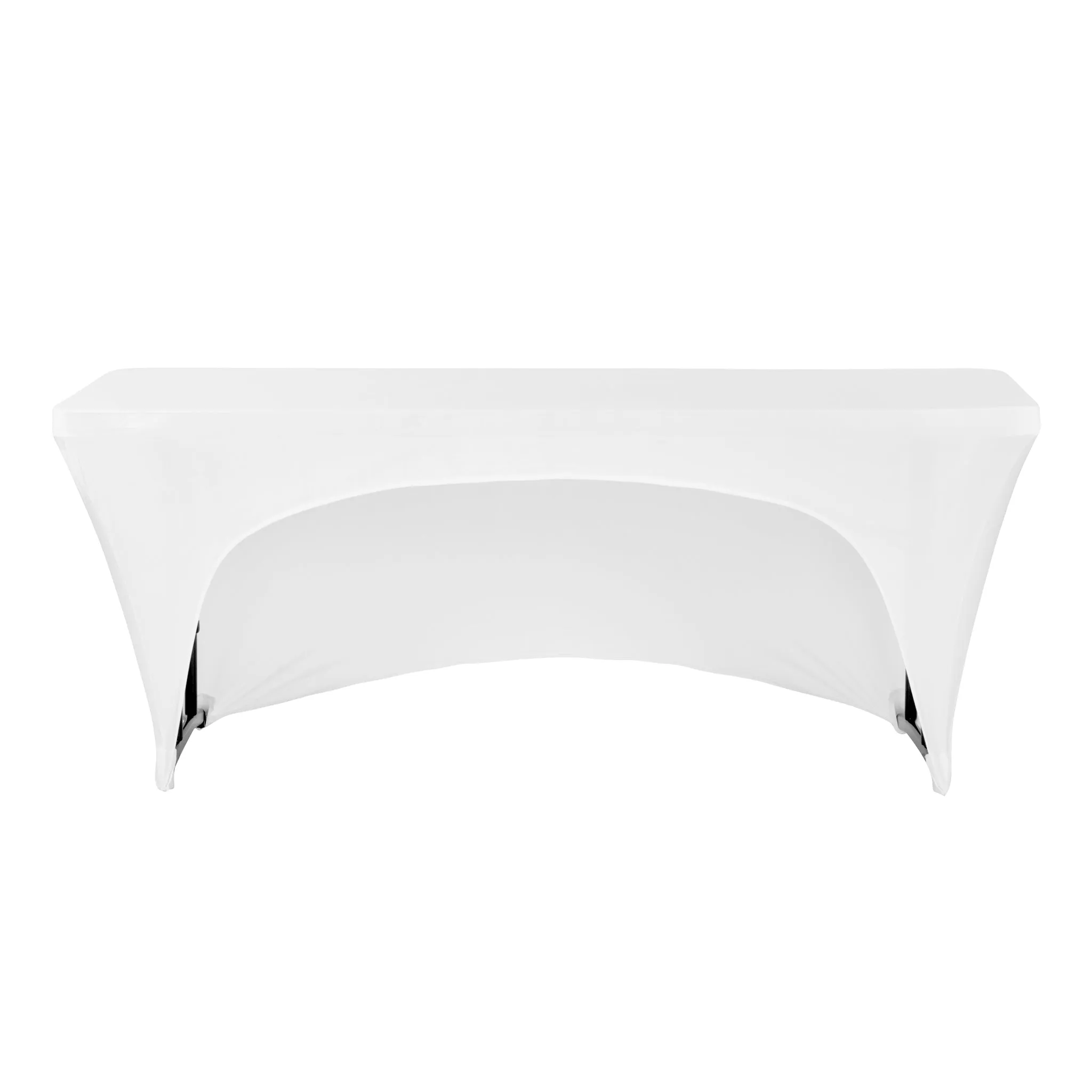 Open Back Stretch Spandex Table Cover 6 FT Rectangular - White