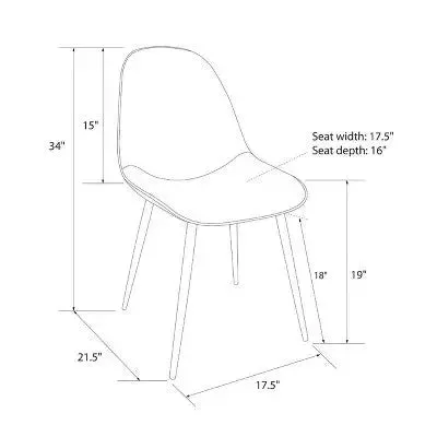 Open Box - 2pc Copley Upholstered Dining Chair - Project 62