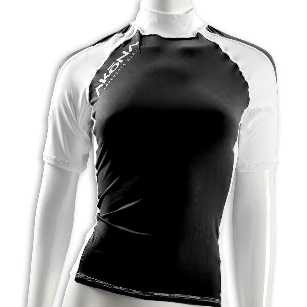 Open Box Akona Short Sleeve Rash Guard Shirt, Black, Large