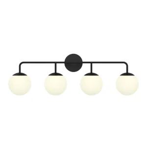 Open Box Castell 4 Globe LED Vanity, Matte Black