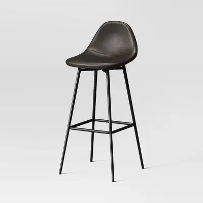 Open Box Copley Upholstered Barstool with Faux Leather Brown - Threshold