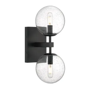 Open Box Ezra Outdoor 2-Light Wall Sconce, Matte Black