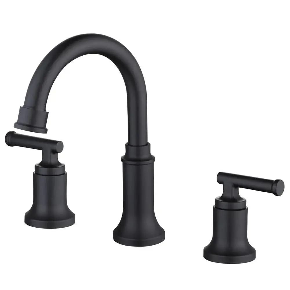 Open Box -  Glacier Bay Oswell 8 in. Widespread 2-Handle High-Arc Bathroom Faucet in Matte Black