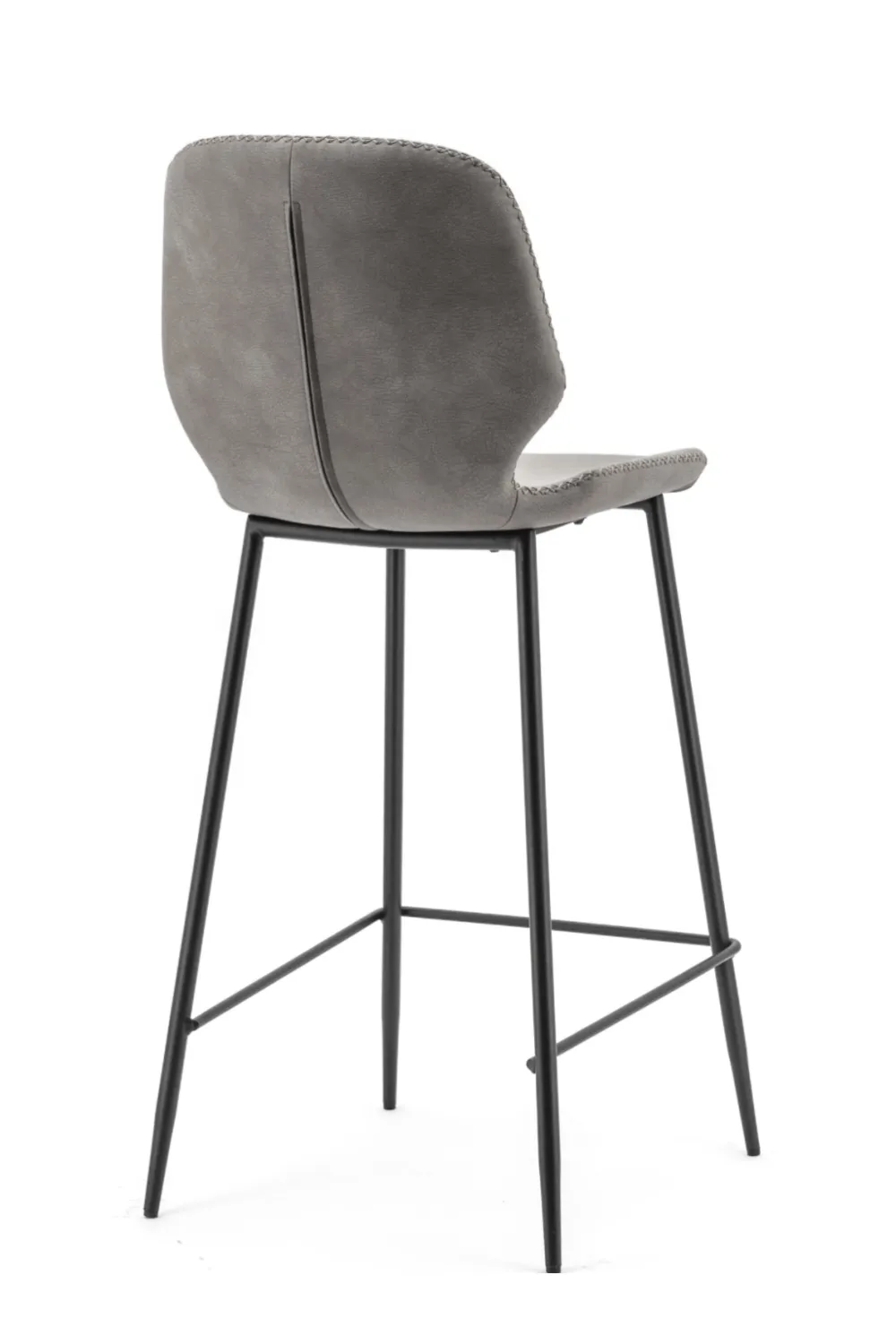 (Open Box)  Gray Leather Barstools (2) | By-Boo Seashell