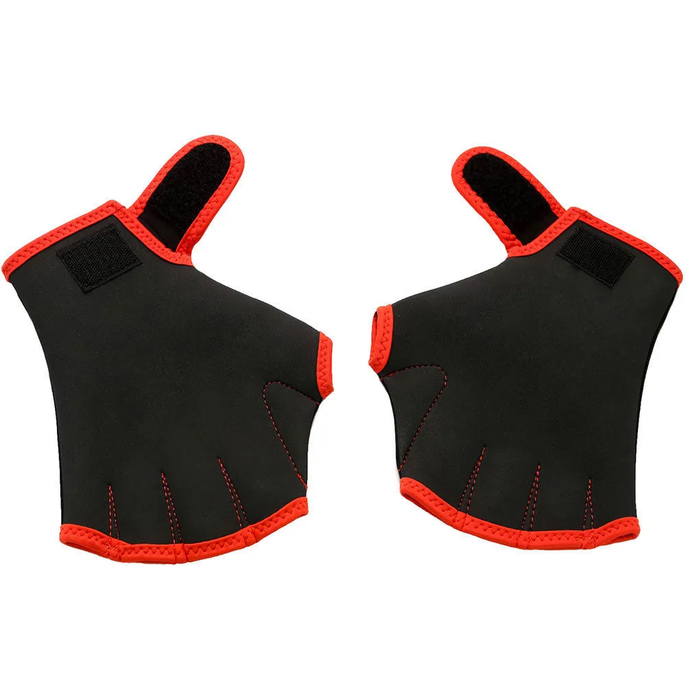 Open Box Head Swim Gloves (Black / Red, Large)