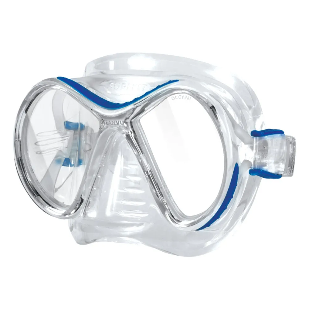 Open Box Oceanic OceanVu Scuba Dive Mask-Clear / Blue