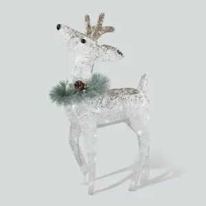 Open Box - Philips 27.4in Glitter String Fawn Christmas LED Novelty Sculpture Pure White Twinkle Lights