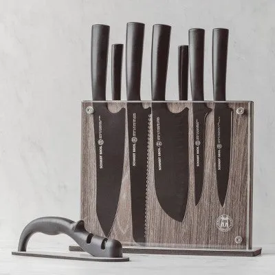 Open Box - Schmidt Brothers Cutlery 9pc Jet Black Series Knife Block Set