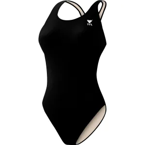 Open Box TYR Girls' TYReco Solid Maxfit Swimsuit-Black-22