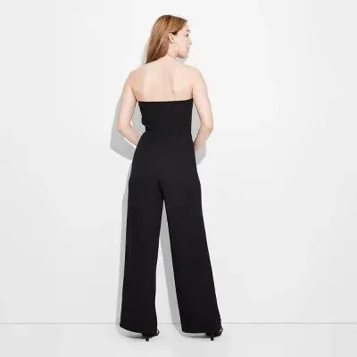 Open Box - Wild Fable Women's Wide Leg Bandeau Jumpsuit Strapless Off Shoulder