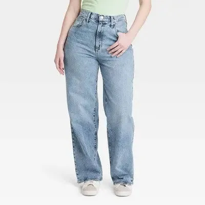 Open Box - Women's High-Rise Wide Leg Jeans - Universal Thread Medium Wash 14