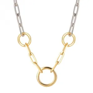 Open Circle Chain Link Necklace Yellow Gold Necklace N4505